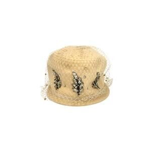 Henry Pollak Peachfelt Birdcage Netting Cream Colored Vintage Hat